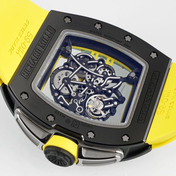 Richard Mille RM-61 Ultimate Runway (Green Circle Carbon Fiber Shell Yellow Braided Belt)
