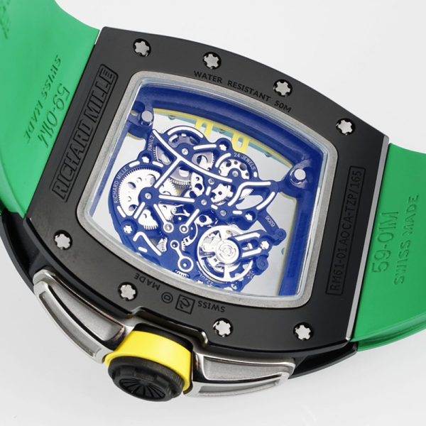Richard Mille RM-61 Ultimate Runway (Green Circle Carbon Fiber Shell Yellow Tape)