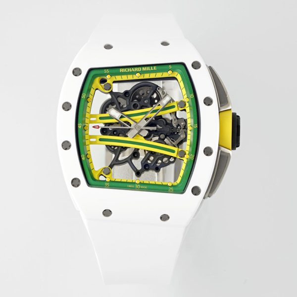 Richard Mille RM 061 Tourbillon Clone with White Ceramic Case and White Strap