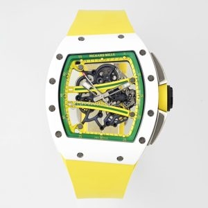 Richard Mille RM 061 Tourbillon Clone with White Case and Yellow Strap