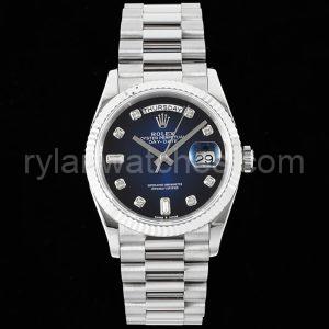 Rolex Day-Date 36mm Blue Dial Stainless Steel Case Replica Watch