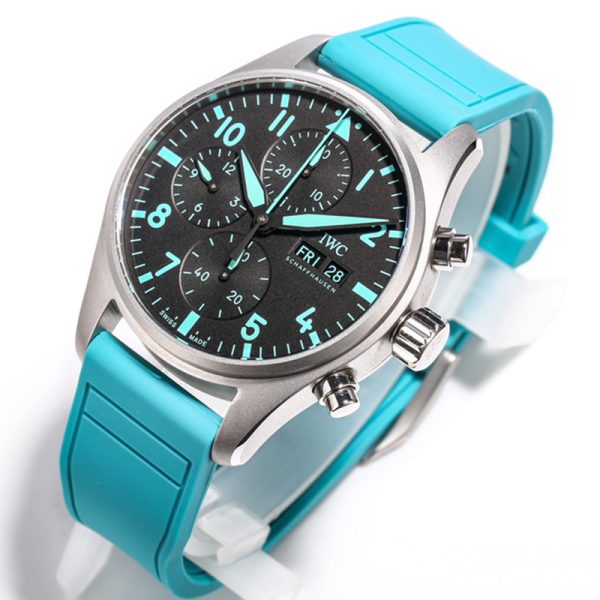 IWC Pilot Chronograph Clone with Petrol Green Accents 41mm