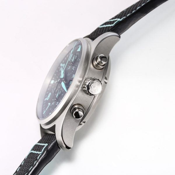 IWC Pilot Chronograph Clone with Fabric Strap Green Dial 41mm