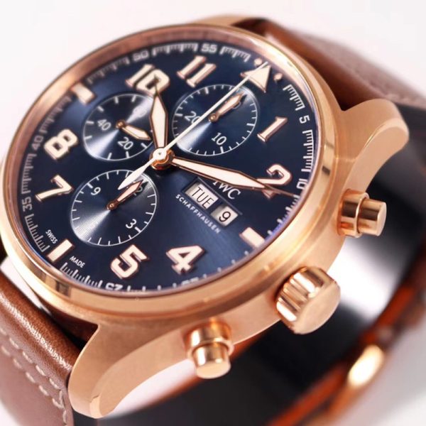 IWC Pilot Chronograph Bronze Blue Dial Clone Watch 43mm