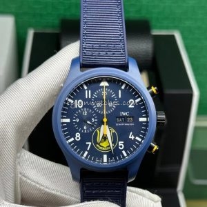 IWC Pilot Blue Angels Ceramic Chronograph Clone Watch 44.5mm