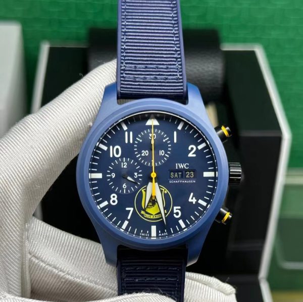 IWC Pilot Blue Angels Ceramic Chronograph Clone Watch 44.5mm
