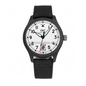IWC Black Aces White Dial Ceramic Clone Watch 41mm