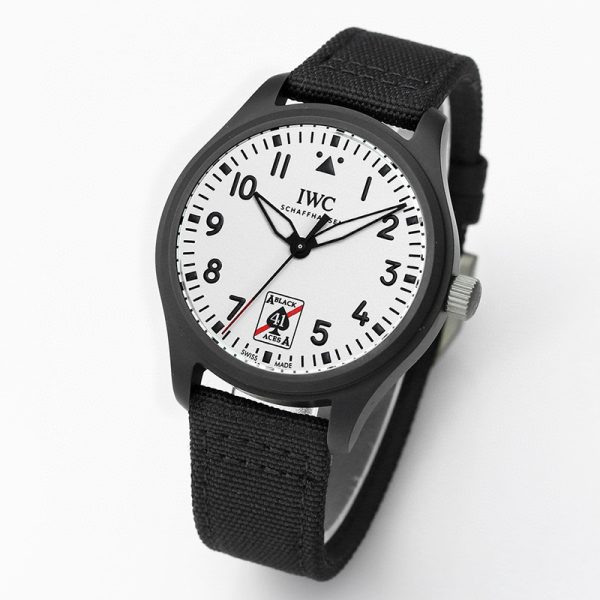 IWC Black Aces White Dial Ceramic Clone Watch 41mm