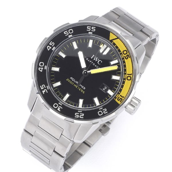 IWC Aquatimer 2000M Clone Dive Watch Black Yellow 44mm