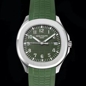 Patek Philippe Aquanaut Green Dial White Metal Case Clone, Patek Philippe Aquanaut, Green Dial, Swiss Clone