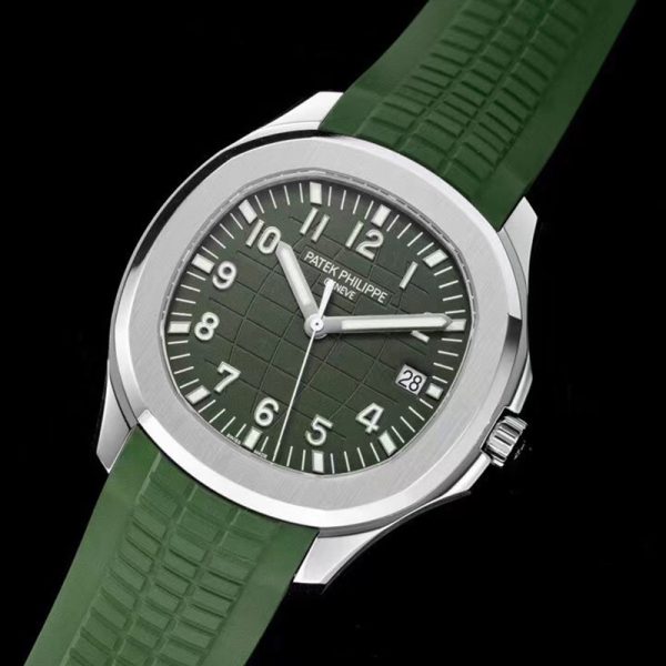Patek Philippe Aquanaut Green Dial White Metal Case Clone 42mm