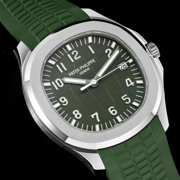 Patek Philippe Aquanaut Green Dial White Metal Case Clone 42mm