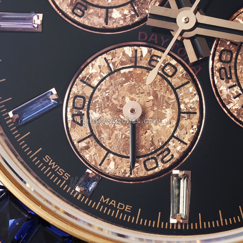 Rolex Daytona Rainbow Rose Gold Black Dial Clone 40mm
