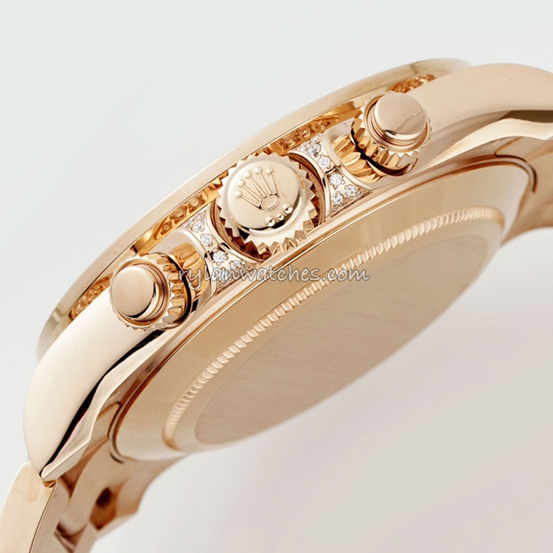 Rolex Daytona Rainbow Rose Gold Black Dial Clone 40mm