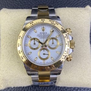 Rolex Daytona Two-Tone White Dial Gold Steel Clone