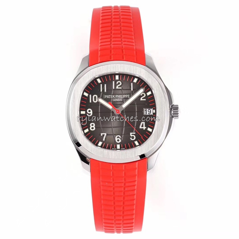 Patek Aquanaut Cal.330 Red Rubber Clone Black Dial Watch