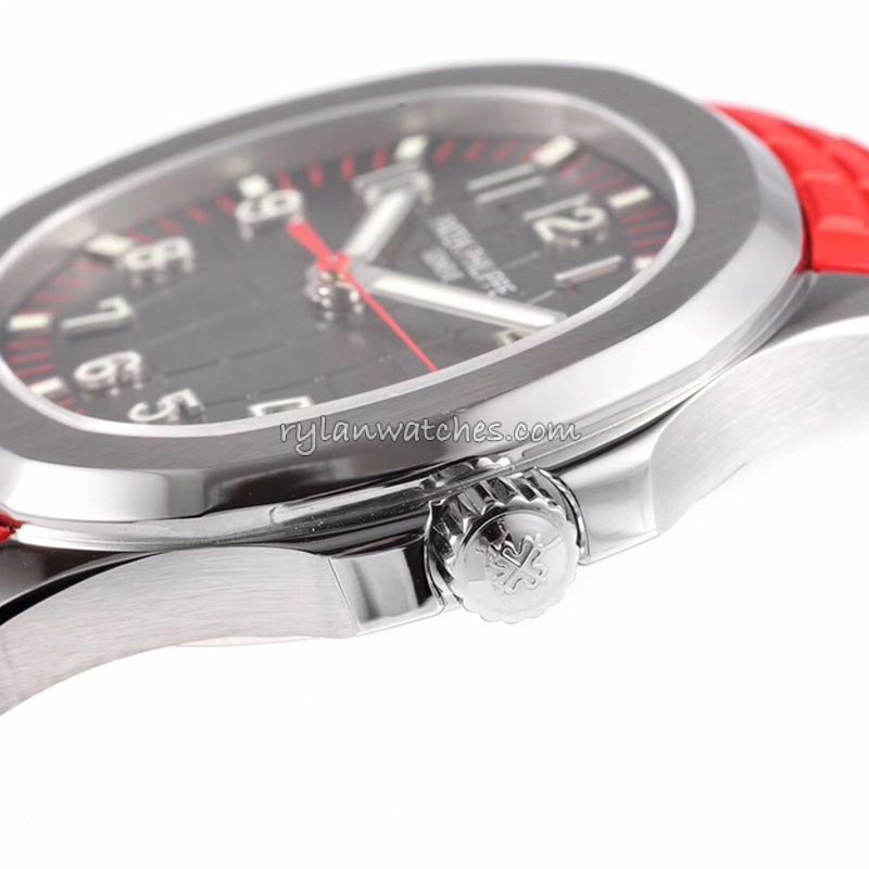 Patek Aquanaut Cal.330 Red Rubber Clone Black Dial Watch