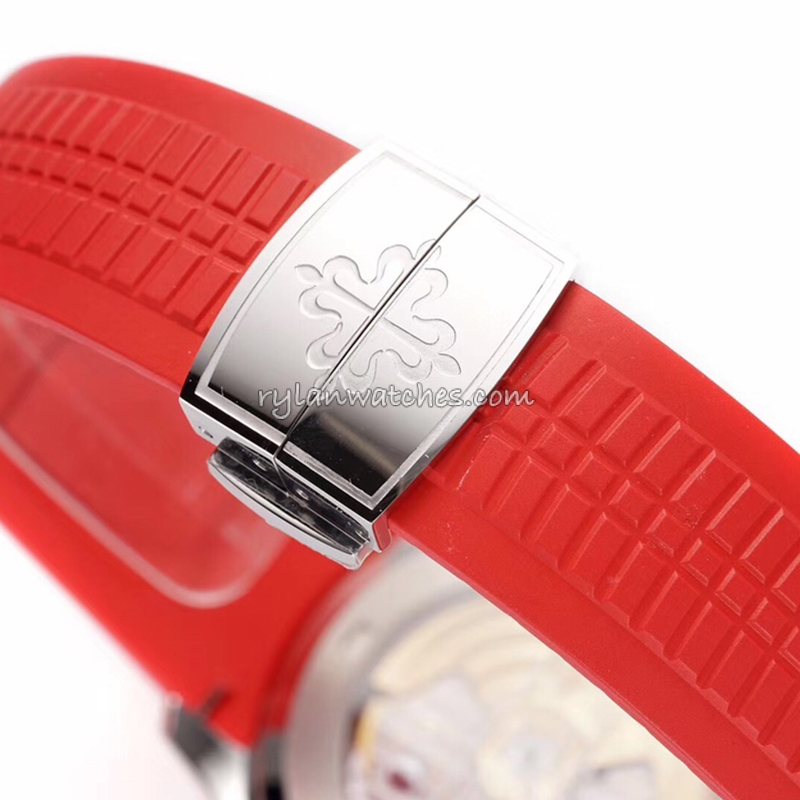 Patek Aquanaut Cal.330 Red Rubber Clone Black Dial Watch