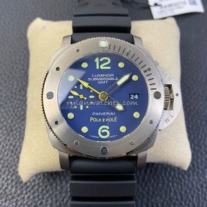 Panerai Luminor Submersible Pole 2 Pole PAM719 Clone with Blue Dial and Stainless Steel Case