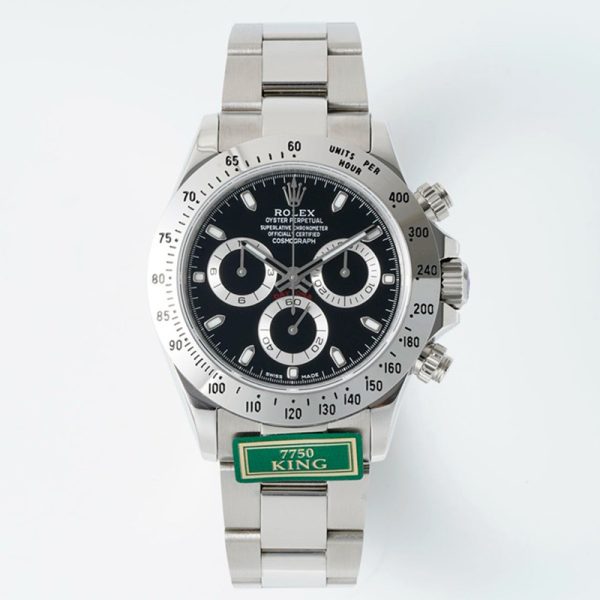 Rolex Daytona 7750 Stainless Steel Clone Black Dial