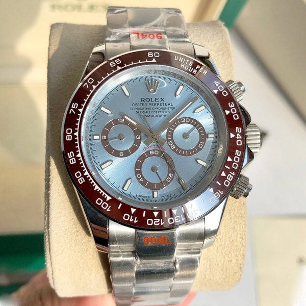 Rolex Daytona 116506 Ice Blue Dial Clone with Red Ceramic Bezel