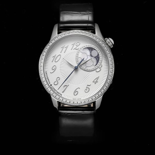 Vacheron Constantin Égérie Moonphase Diamond Bezel Silver Dial 37mm