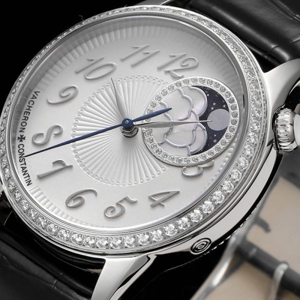 Vacheron Constantin Égérie Moonphase Diamond Bezel Silver Dial 37mm