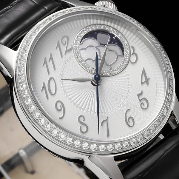Vacheron Constantin Égérie Moonphase Diamond Bezel Silver Dial 37mm
