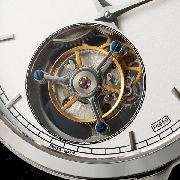 Vacheron Constantin Traditionnelle Tourbillon White Dial Yellow Gold Case Black Leather Strap 42mm