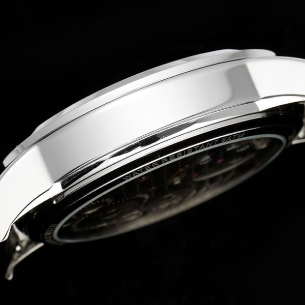 Vacheron Constantin Traditionnelle Tourbillon White Dial Yellow Gold Case Black Leather Strap 42mm