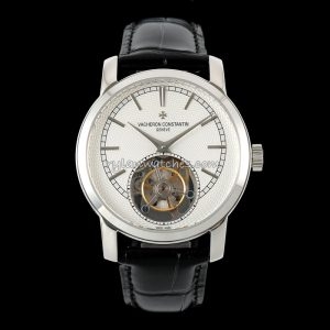 Vacheron Constantin Traditionnelle Tourbillon Guilloché Silver Dial Clone