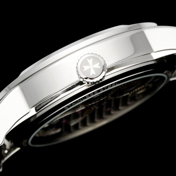 Vacheron Constantin Traditionnelle Tourbillon Silver Dial Steel Case Black Leather Strap 42mm