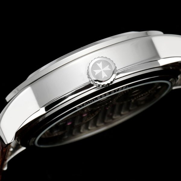 Vacheron Constantin Traditionnelle Tourbillon Silver Dial Rose Gold Case Black Leather Strap 42mm
