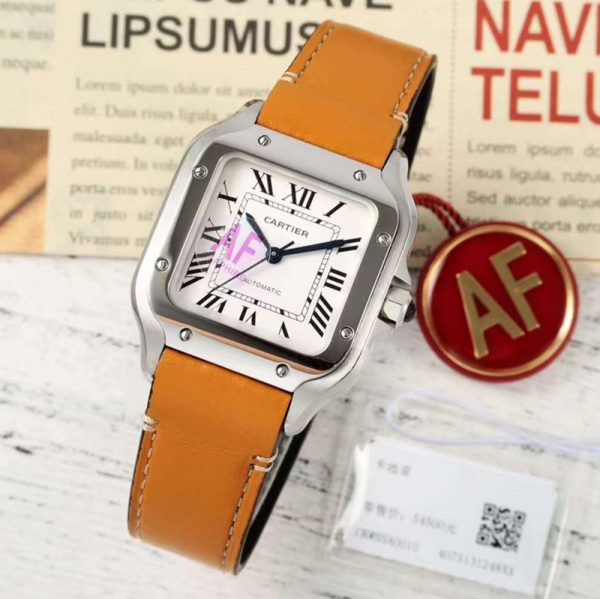 Cartier Santos 35.1mm White Dial Steel Swiss Replica Watch