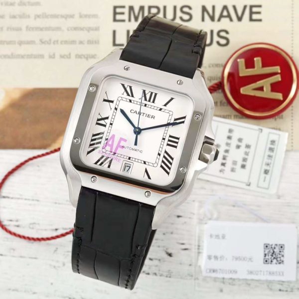 Cartier Santos Black Dial 39.8mm Swiss Replica Watch