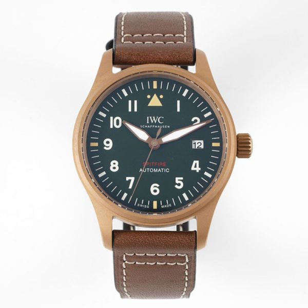 IWC Mark Spitfire Red Bronze Clone Green Dial Watch
