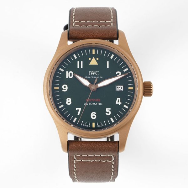 IWC Mark Spitfire Red Bronze Clone Watch Green Dial 39mm
