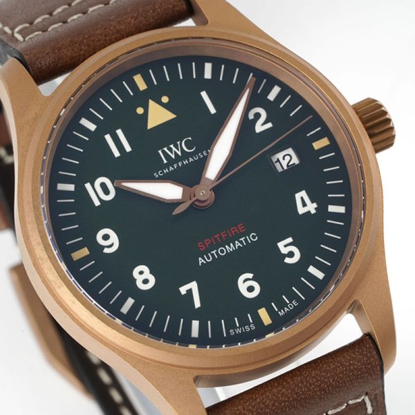 IWC Mark Spitfire Red Bronze Clone Watch Green Dial 39mm