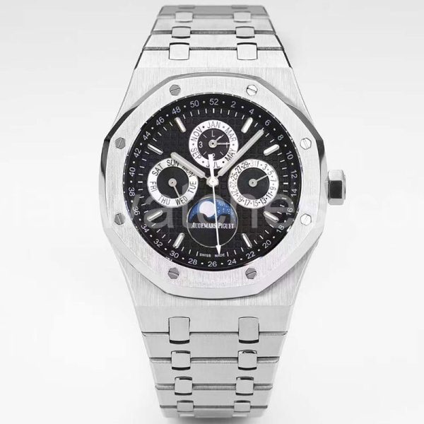 Audemars Piguet Royal Oak Clone with Black Dial and Stainless Steel Bracelet