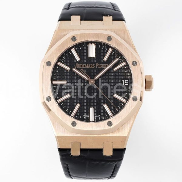 Audemars Piguet Royal Oak 15510 rose gold black dial leather 41mm