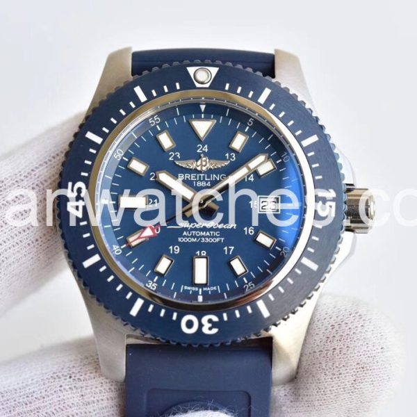 Breitling Super Ocean 44mm Overlord of the Water Blue with rubber strap