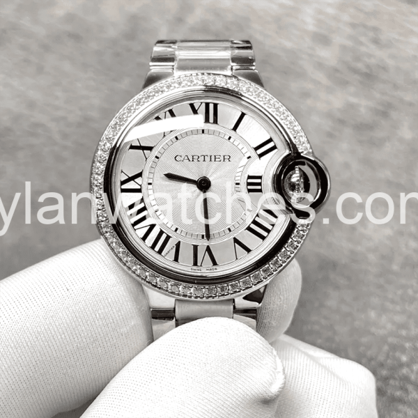 Cartier Blue Balloon 33MM White Face Diamond – Luxury Swiss Clone Watch