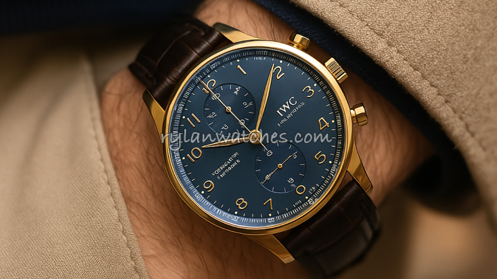 foto de muñeca con reloj replica premium