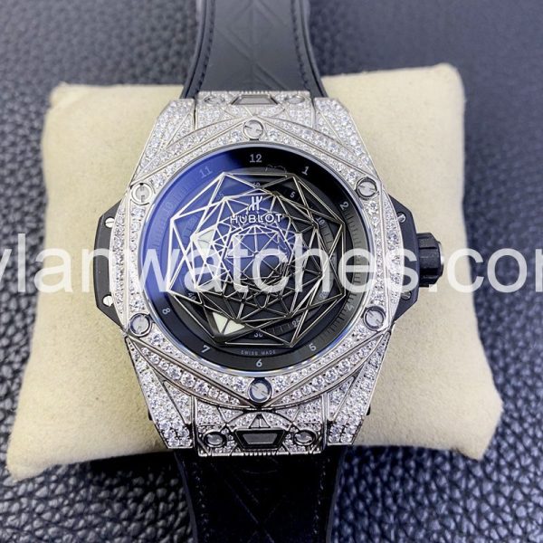 Hublot Big Bang Sang Bleu Diamond Bezel Titanium Replica – Swiss Movement, Diamond Accents