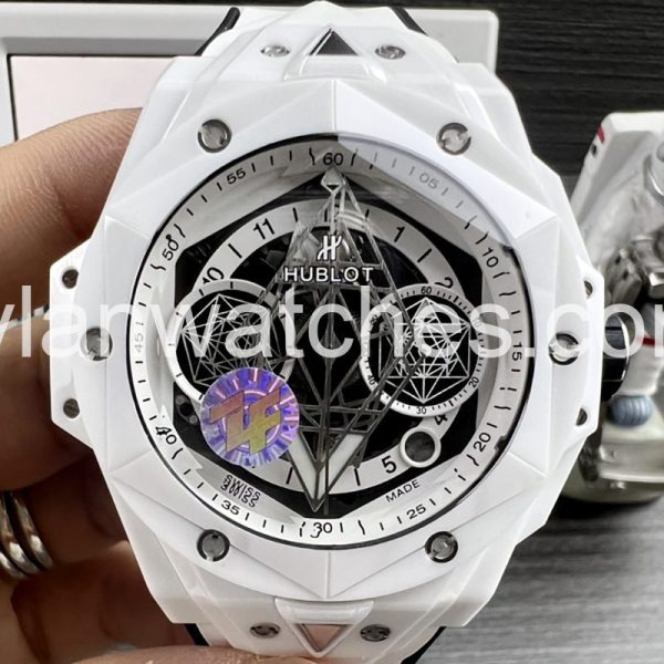 Hublot Big Bang Sang Bleu Ceramic White Dial Replica – Swiss Movement, White Dial