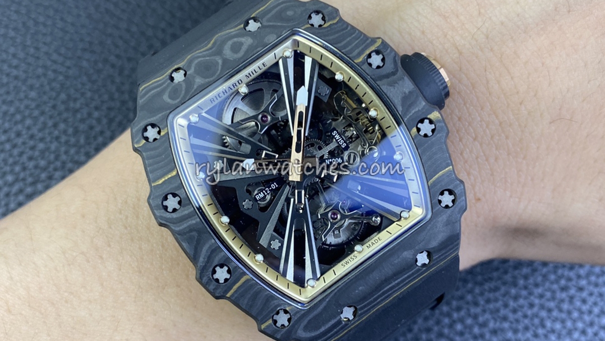 Luxury Richard Mille super clone watches in carbon style and skeleton designs
