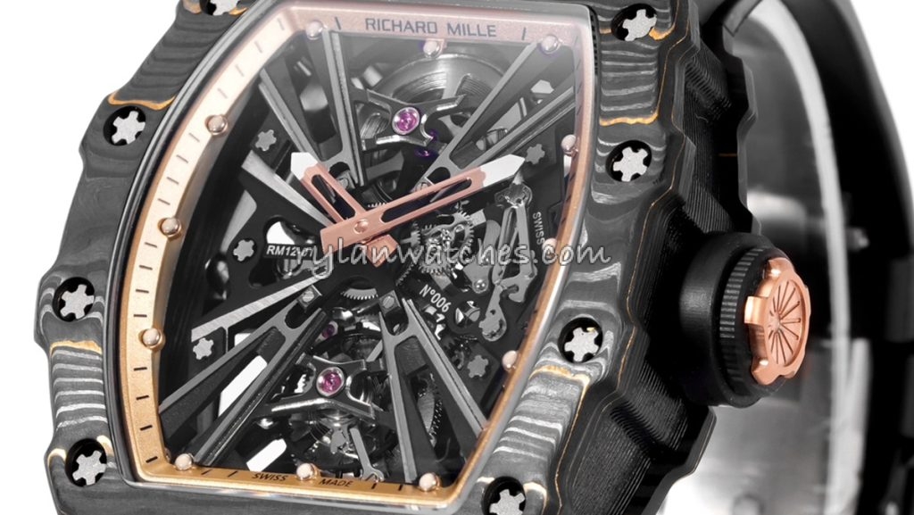 Replica Richard Mille watches with skeleton dial and tonneau case design