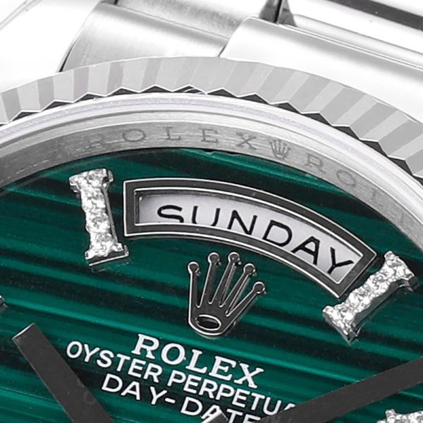 ROLEX Day-Date M128238 JOURNAL 36mm Steel case green dial