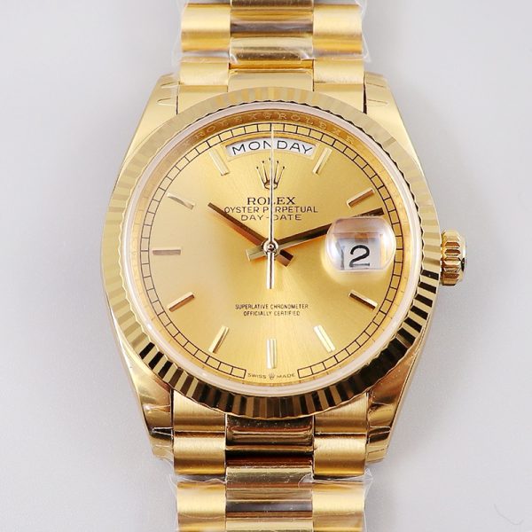 Rolex Day-Date 36mm Gold Dial Full Gold Case Replica Watch
