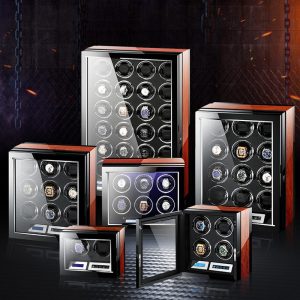 Intelligent automatic mechanical wooden watch collection box